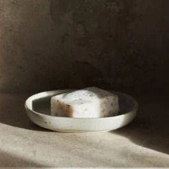 GRANIT Tvålfat Ovalt 13x9,5cm Porslin Beige- Badrumstillbehör|Tvål & Dofter