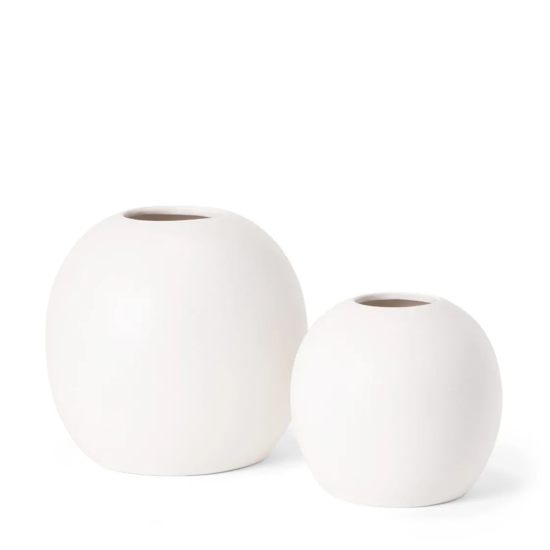GRANIT Vas Keramik Lovisa Rund Liten 15x14cm Vit- Vaser