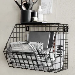 GRANIT Väggkorg Rutnät 22x30cm Svart- Förvaringstavlor Med Tillbehör|Häng- & Väggförvaring