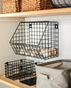 GRANIT Väggkorg Rutnät 22x30cm Svart- Förvaringstavlor Med Tillbehör|Häng- & Väggförvaring